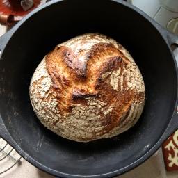 Baked loaf (Boule) 35 min 
at 240C