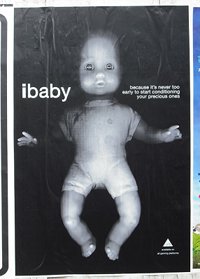 iBaby - artist poster - East Side building site fence Digbeth