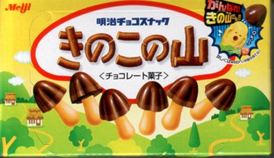 Japanese chocolate and biscuit mushrooms