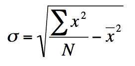 Standard deviation alternate formula